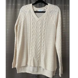 Time and Tru Cream V-neck Sweater
